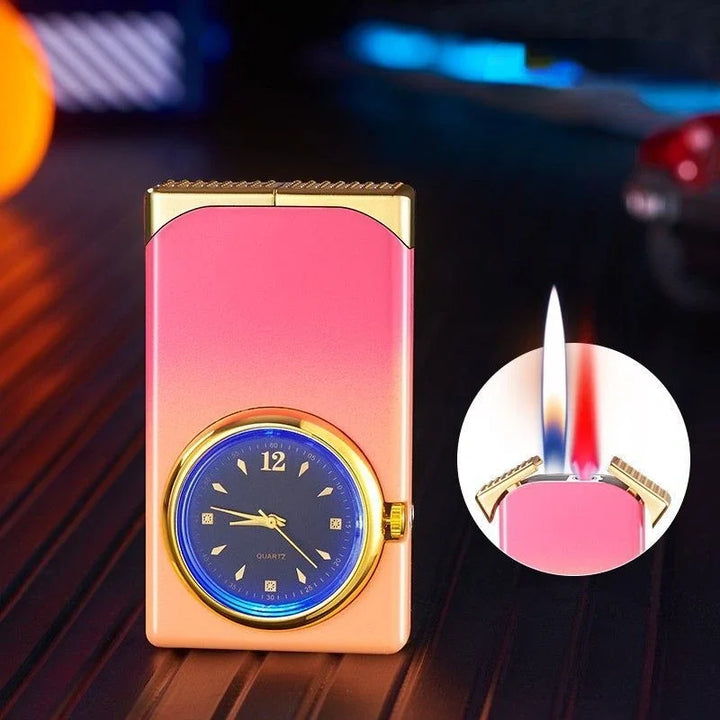 Kreative Dual Fire Farbverlauf Feuerzeug Uhr | Karnz