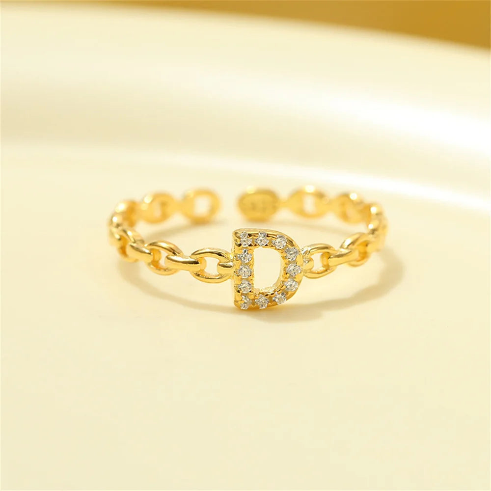 Karnz | Zierlicher Diamant Buchstaben Initialring