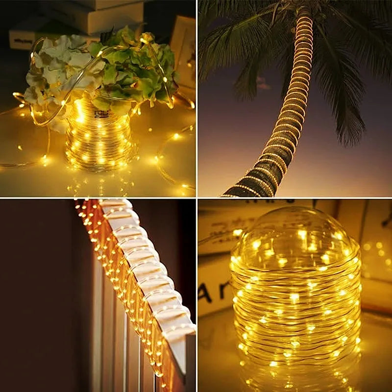 Karnz | LumiSolar Lichterkette Außenbereich | 7–32 m | Solar betrieben & wasserdicht | 8 Lichtmodi | Weihnachten, Garten & Party