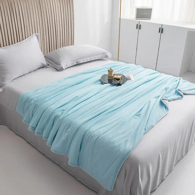 Air Condition Sommerdecke — Pure Color Eis-Seide Kühlende Decke, Leicht & Glatt Twin/Kingsize Bettdecke | Karnz