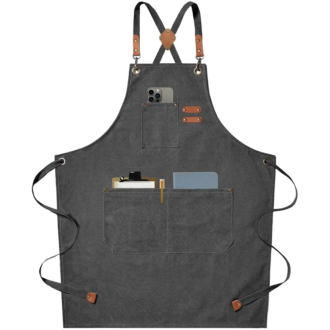 Canvas Schürze mit Taschen, verstellbar, Unisex | Karnz