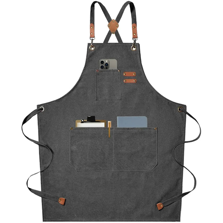 Canvas Schürze mit Taschen, verstellbar, Unisex | Karnz