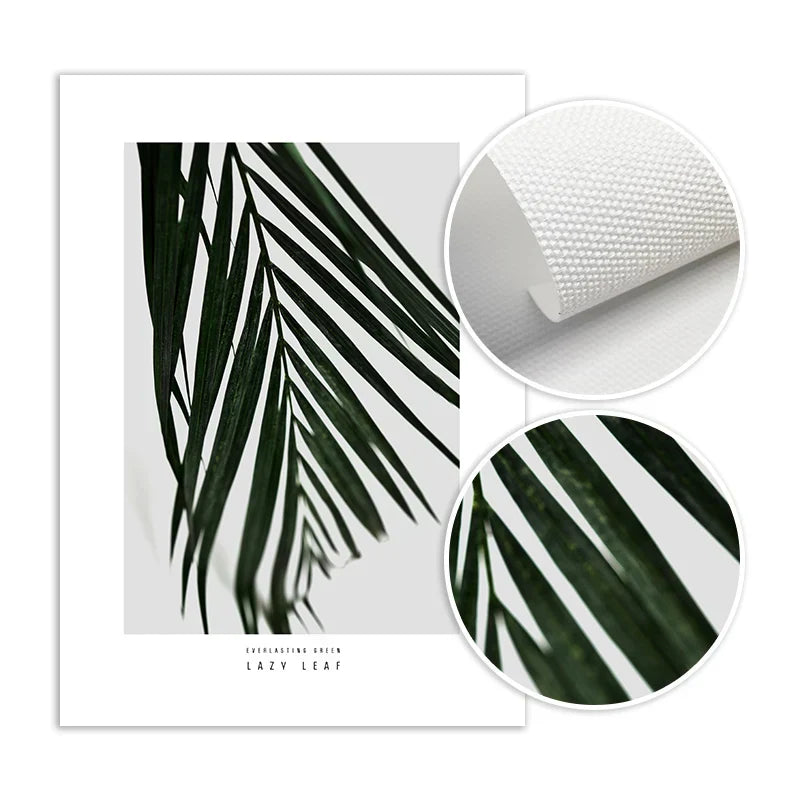 Minimalistische grüne Blätter moderne botanische Exemplare Wandkunst Fine Art Leinwanddrucke Galerie Wandbilder für Wohnzimmer Esszimmer Kunstdeko | Karnz