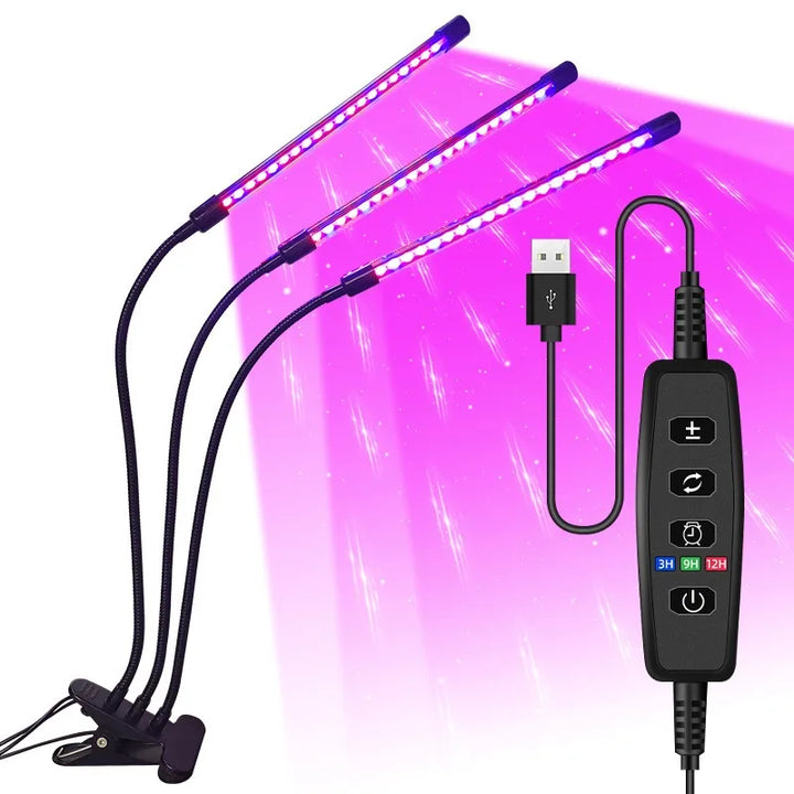 LumiPlant LED-Pflanzenlampe | USB-Pflanzenlampe | 1–4 Leuchtenköpfe | Dimmbar mit Timer