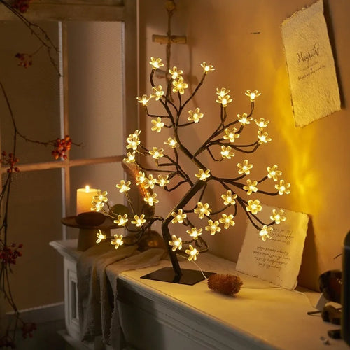 LED Blütenbaum Lampe – Kirschblüten Design für Wohn- und Schlafzimmer Dekoration | Karnz