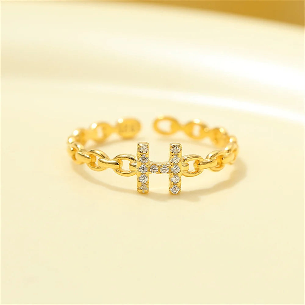 Karnz | Zierlicher Diamant Buchstaben Initialring