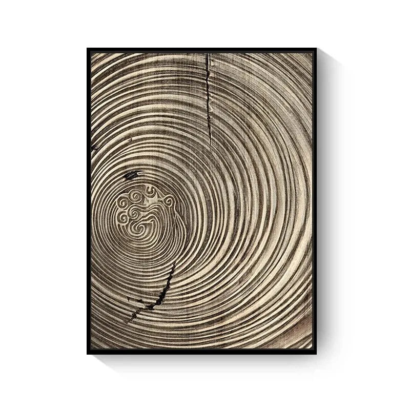 Naturale abstrakte Holzbaumringe Wandkunst Fine Art Leinwanddrucke Bilder für Wohnzimmer, Esszimmer, Homeoffice Kunstdekor