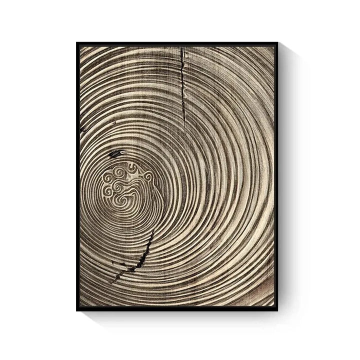 Naturale abstrakte Holzbaumringe Wandkunst Fine Art Leinwanddrucke Bilder für Wohnzimmer, Esszimmer, Homeoffice Kunstdekor