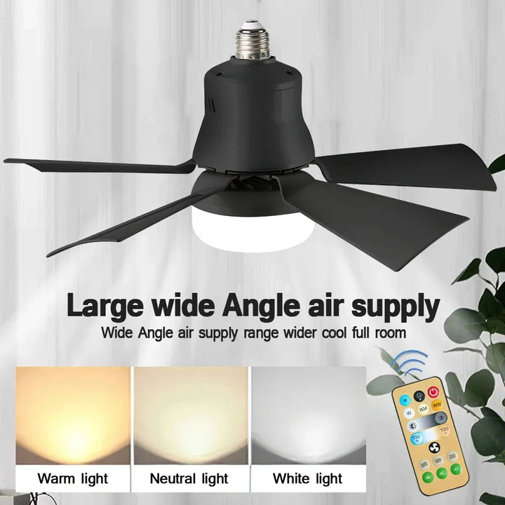 Deckenventilator LED mit Fernbedienung – Dimmbare 30W, E27-Basis, modernes smartes drahtloses Ventilatorlicht für Schlafzimmer und Wohnzimmer | Karnz