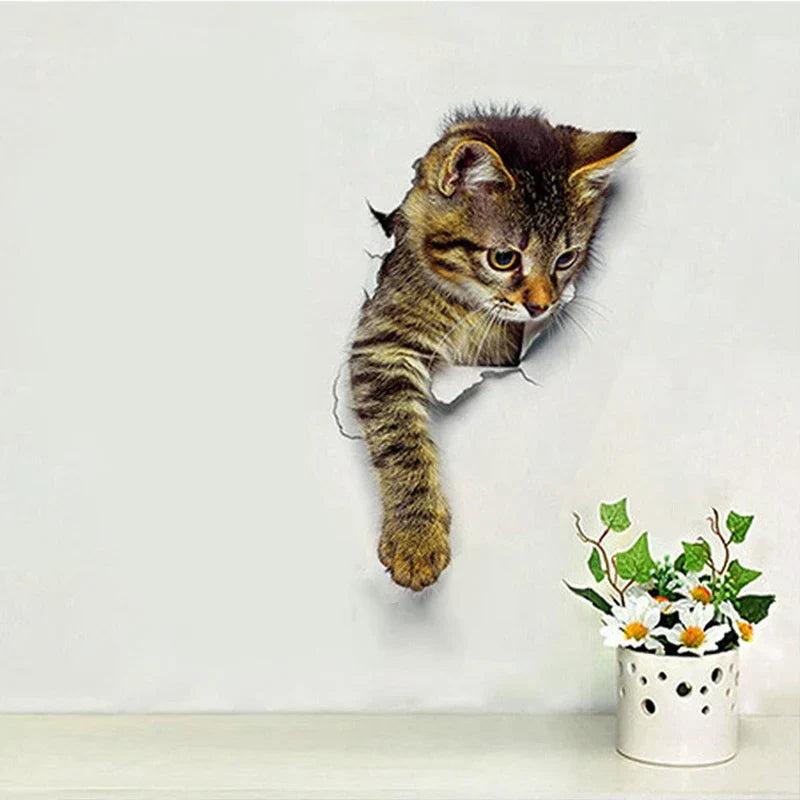 3D Toilettenschutz Katzenaufkleber