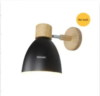 Karnz | LumoNord Macaron Wandleuchte | Holz & Metall | 90° schwenkbarer Lampenkopf | Skandinavisches Design | E27-Fassung (ohne Glühbirne)