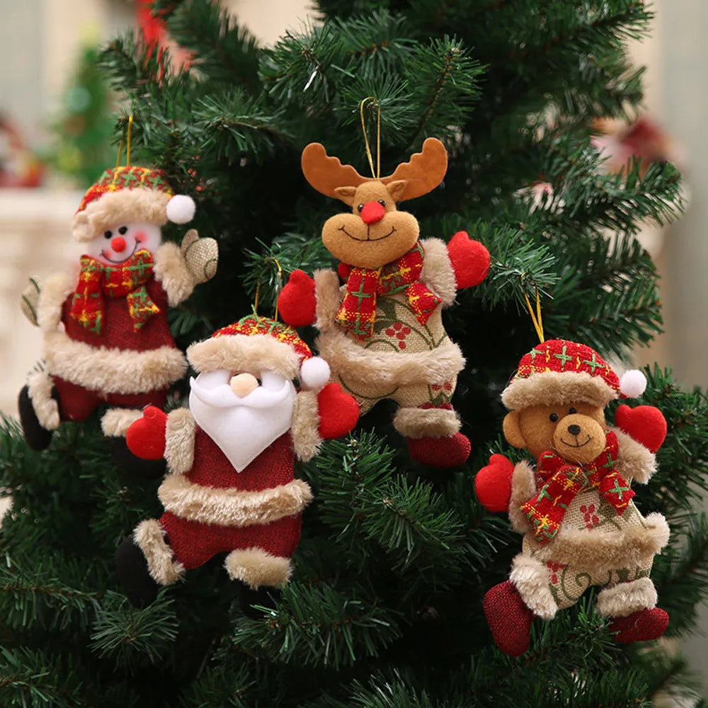 Weihnachtsbaumanhänger Set – Weihnachtsschmuck mit Weihnachtsmann, Rentier und Schneemann | Karnz