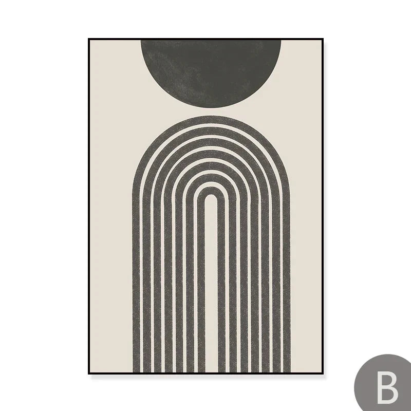 Sonne Meer Kreise Minimalistische Linienkunst Schwarz Weiß Wandkunst Feine Kunst Leinwanddrucke Bilder Für Modernes Wohnzimmer Schlafzimmer Wohnkultur | Karnz