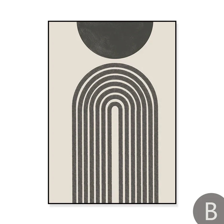 Sonne Meer Kreise Minimalistische Linienkunst Schwarz Weiß Wandkunst Feine Kunst Leinwanddrucke Bilder Für Modernes Wohnzimmer Schlafzimmer Wohnkultur | Karnz