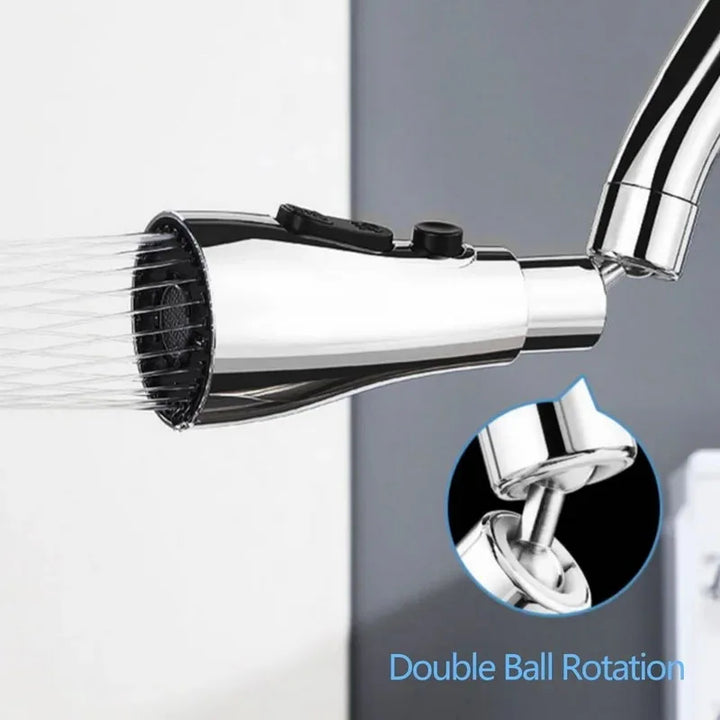 HydroFlex360 – Multifunktionale 360°/720° drehbare Küchenarmatur-Aufsatz mit 3 Sprüharten Karnz