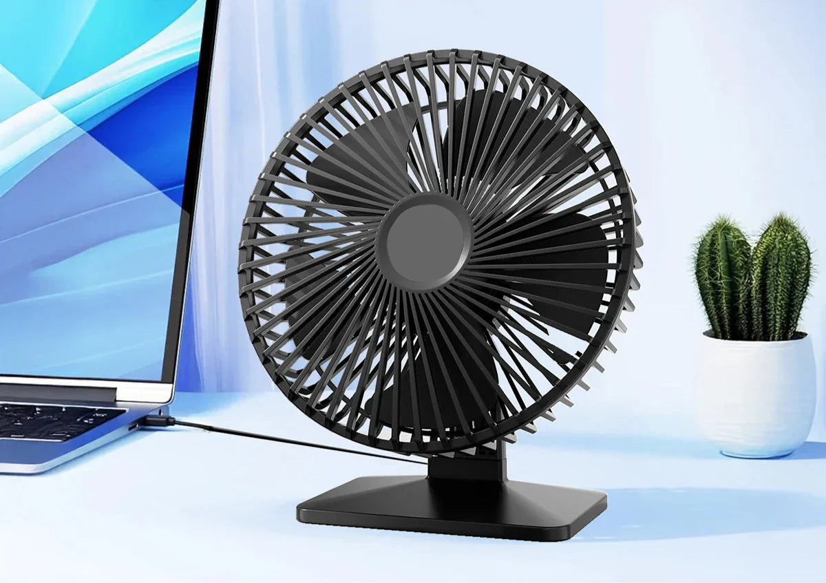 Mira Oszillierender USB Ventilator – Leise, Kompakt & 4 Geschwindigkeiten für Schreibtische und Nachttische | Karnz