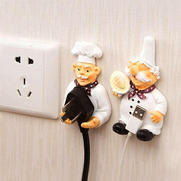Selbstklebender Chef Plug Hook Holder (Set von 2) | Karnz
