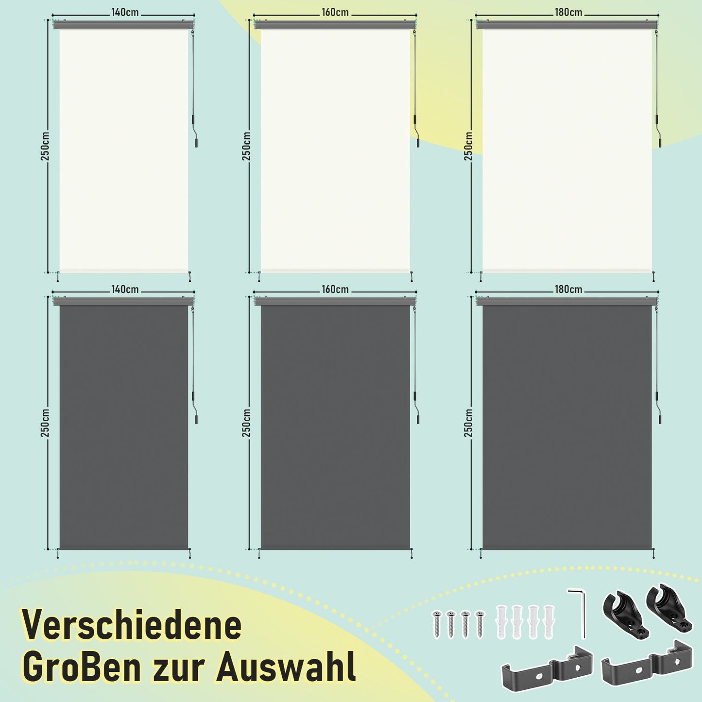 Senkrechtmarkise Außenrollo mit Handkurbel | Karnz