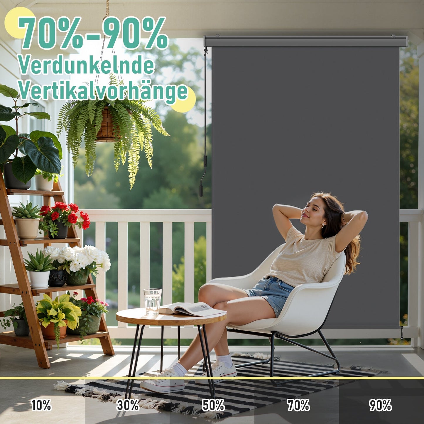 Senkrechtmarkise Außenrollo mit Handkurbel | Karnz