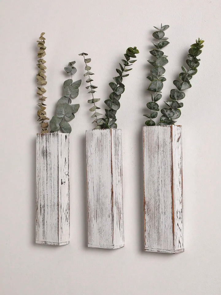 Handgefertigte nordische Holzvase Wandpflanzer - Natürliche Maserung, minimalistisches skandinavisches Design, perfekt für langstielige Blumen und Wohnkultur, vielseitige und elegante dekorative Stücke