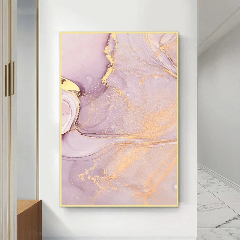 Set aus 3 Stücken Farbige Goldene Pink Abstrakte Marmor Druck Wandkunst Feine Kunst Leinwand Drucke Poster Bilder Für Wohnzimmer Schlafzimmer Heimdekoration