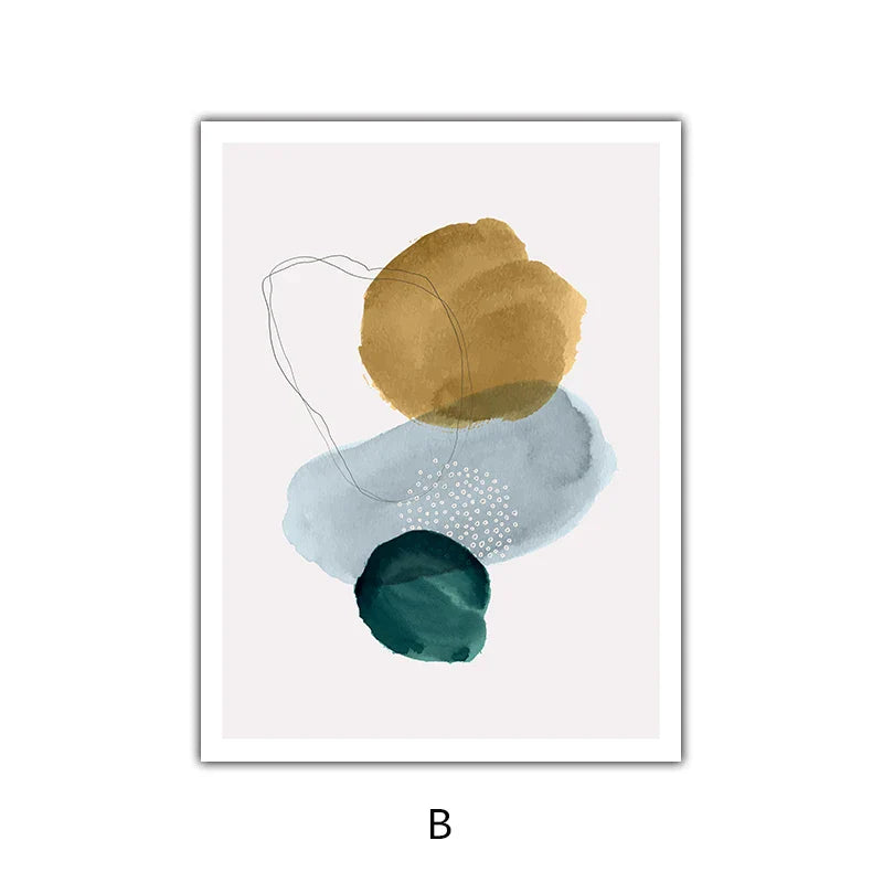Grün Gelb Schwarz Abstrakte Form & Linie Minimalistische Nordische Wandkunst Feine Kunst Leinwanddrucke Bilder Für Wohnzimmer Büro Dekor | Karnz