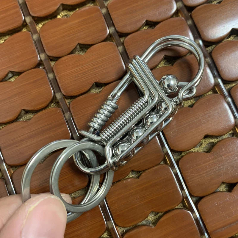 Iron Weave Edelstahl Matt-Finish Schlüsselanhänger | Karnz