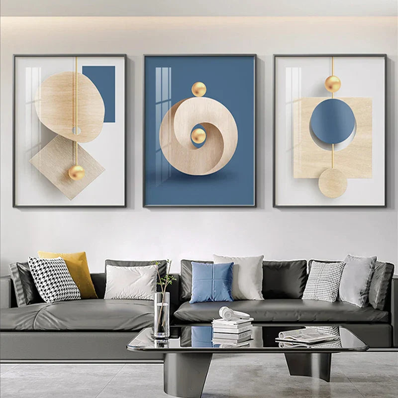 Moderne Ästhetik Abstrakte Geometrie Wandkunst Fine Art Leinwanddrucke Poster Bilder Für Moderne Wohnung Wohnzimmer Licht Luxus Wohnkultur | Karnz