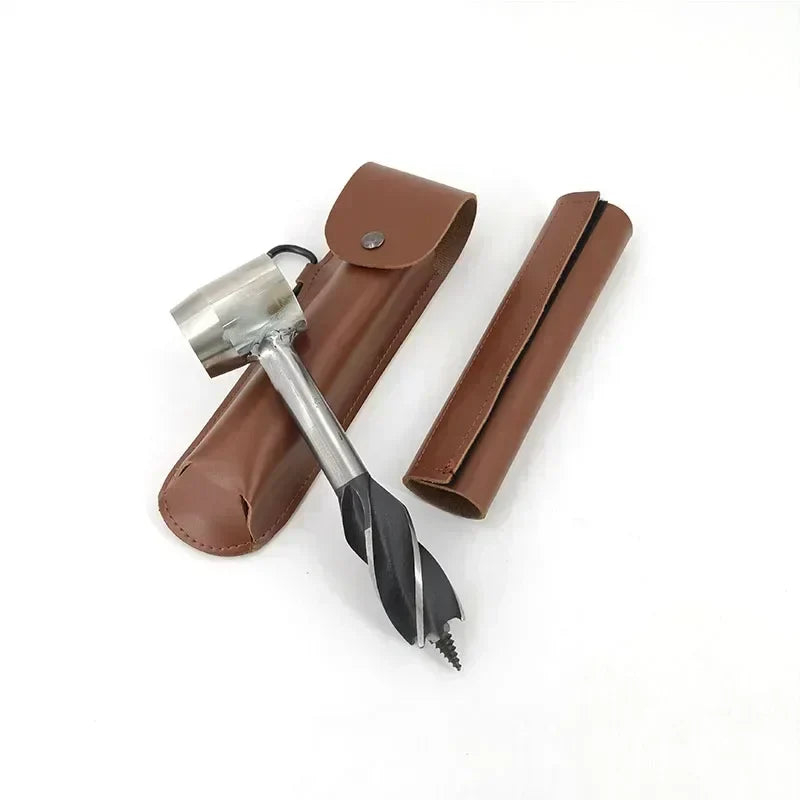 Karnz | Bushcraft Handbohrer FerroDrill | Outdoor Überlebenswerkzeug | Robustes Kohlenstoffstahl | 16,5 cm