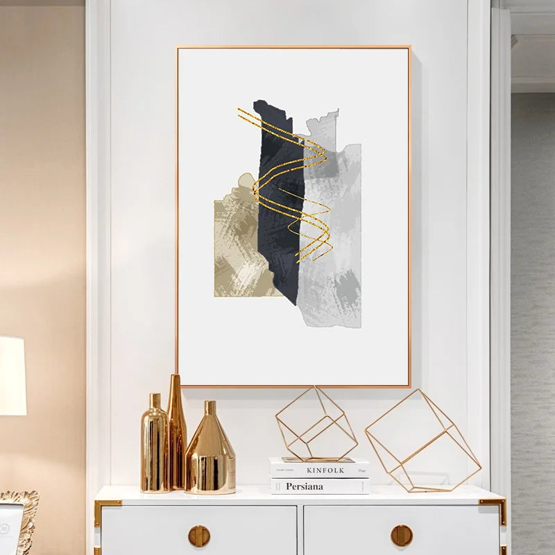 Neutrale Farbe Blau Beige Schwarz Nordisch Abstrakte Wandkunst Feine Kunst Leinwand Drucke Poster Bilder Für Wohnzimmer Schlafzimmer Kunst Dekor | Karnz
