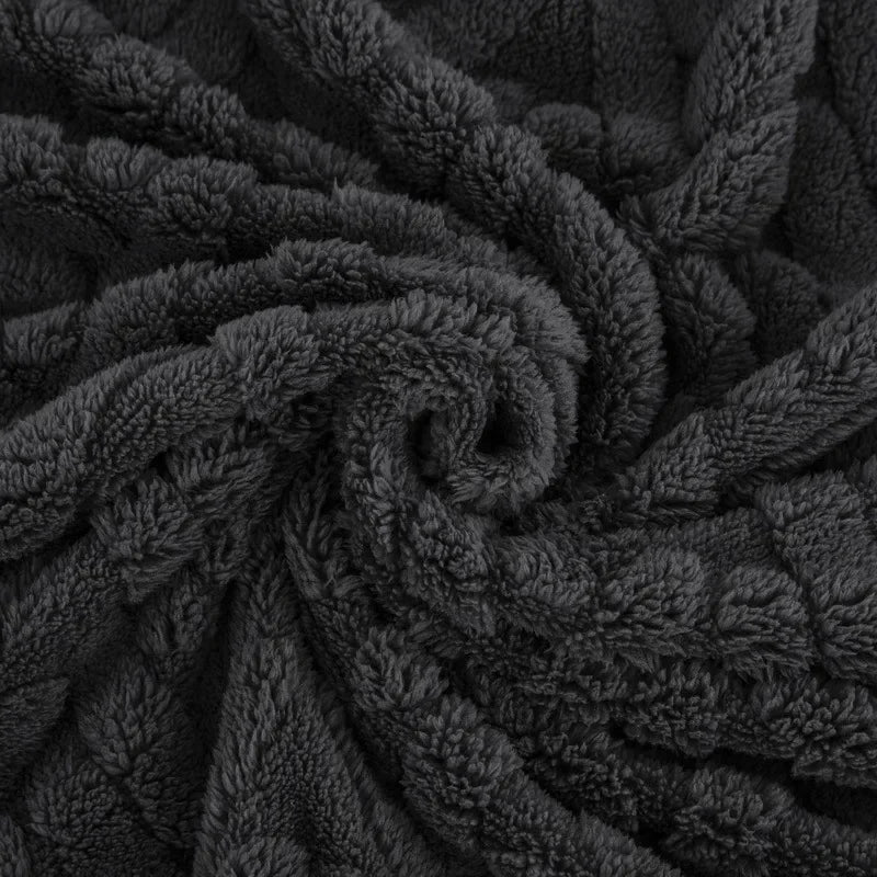 Karnz | Jacquard Fleece Decke CozyWeave | Einzelnes Layer & Doppelseitig | Weiche Tafu & Shu Baumwollfleece | Für Herbst & Winter