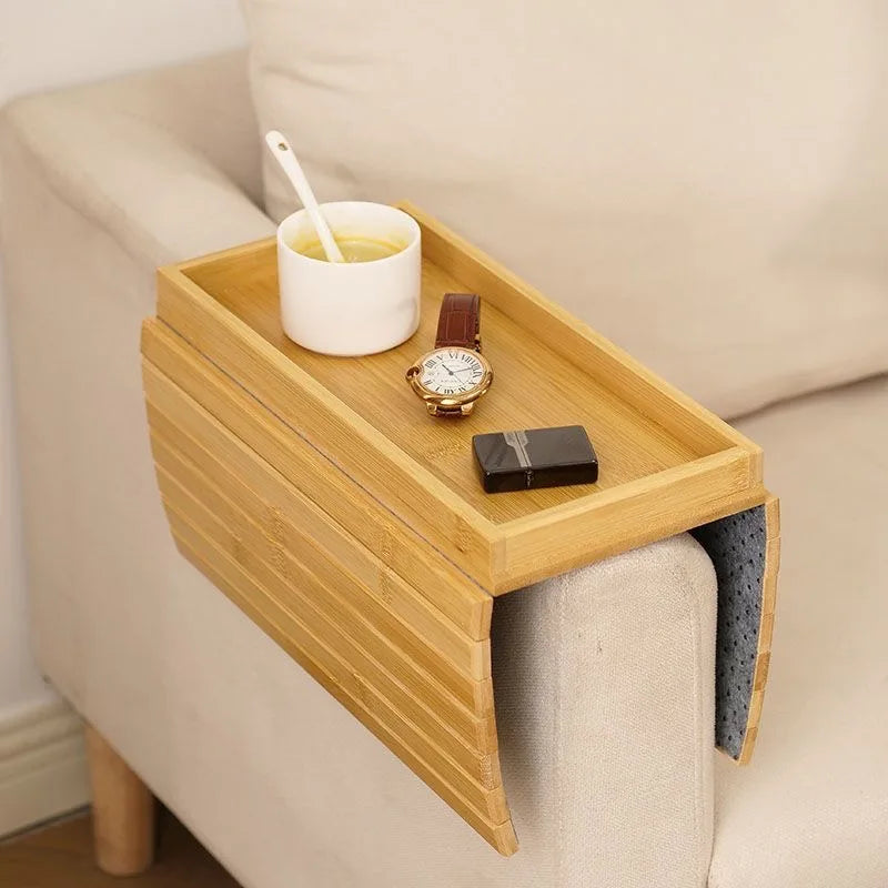 Minimalistischer Bambus-Sofa-Armlehnen-Organizer | Karnz