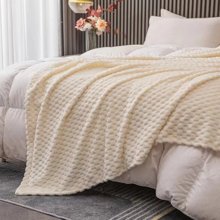 Karnz | Gemusterte weiche Samtdecke warme gemütliche Decke für Sofa und Bett