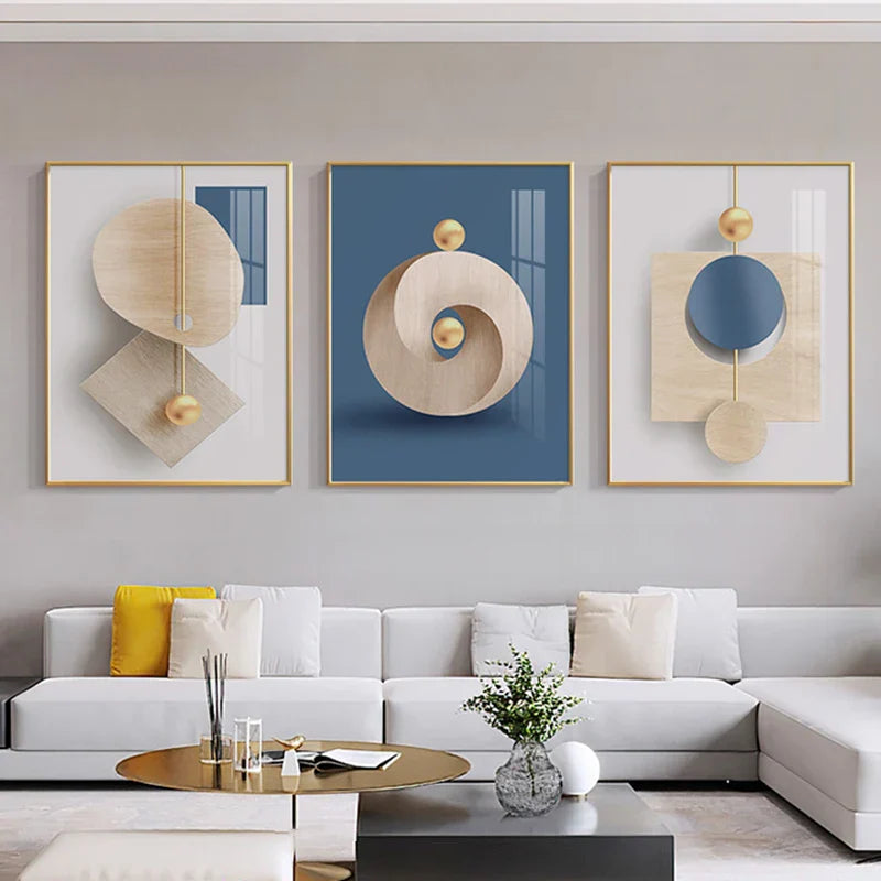 Moderne Ästhetik Abstrakte Geometrie Wandkunst Fine Art Leinwanddrucke Poster Bilder Für Moderne Wohnung Wohnzimmer Licht Luxus Wohnkultur | Karnz