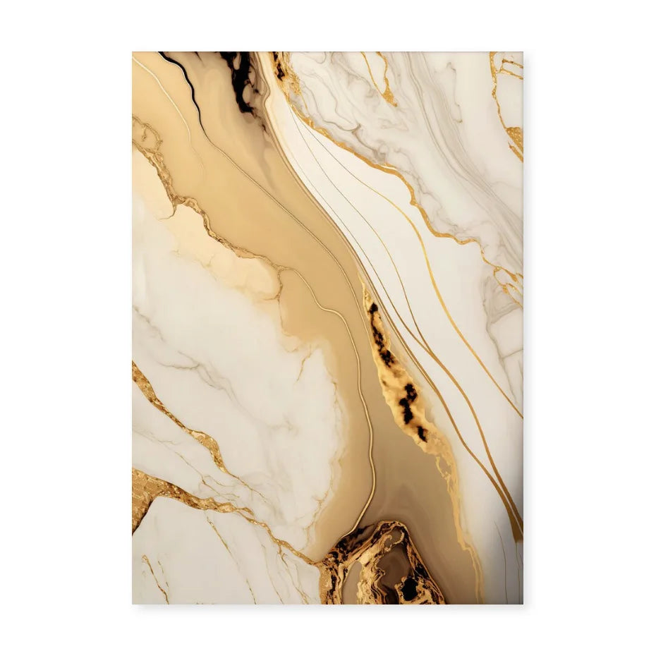 Moderne abstrakte schwarze beige goldene flüssige Marmorprint-Wandkunst Fine Art Leinwanddrucke Bilder für Wohnzimmer Schlafzimmer Kunst Dekor | Karnz