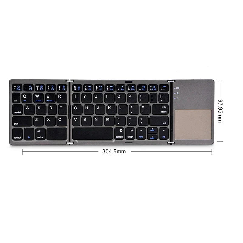 Drahtlos faltbare Bluetooth-Tastatur mit Touchpad – Kompakt, vielseitig und ultra-portabel | Karnz
