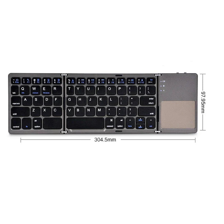 Drahtlos faltbare Bluetooth-Tastatur mit Touchpad – Kompakt, vielseitig und ultra-portabel | Karnz