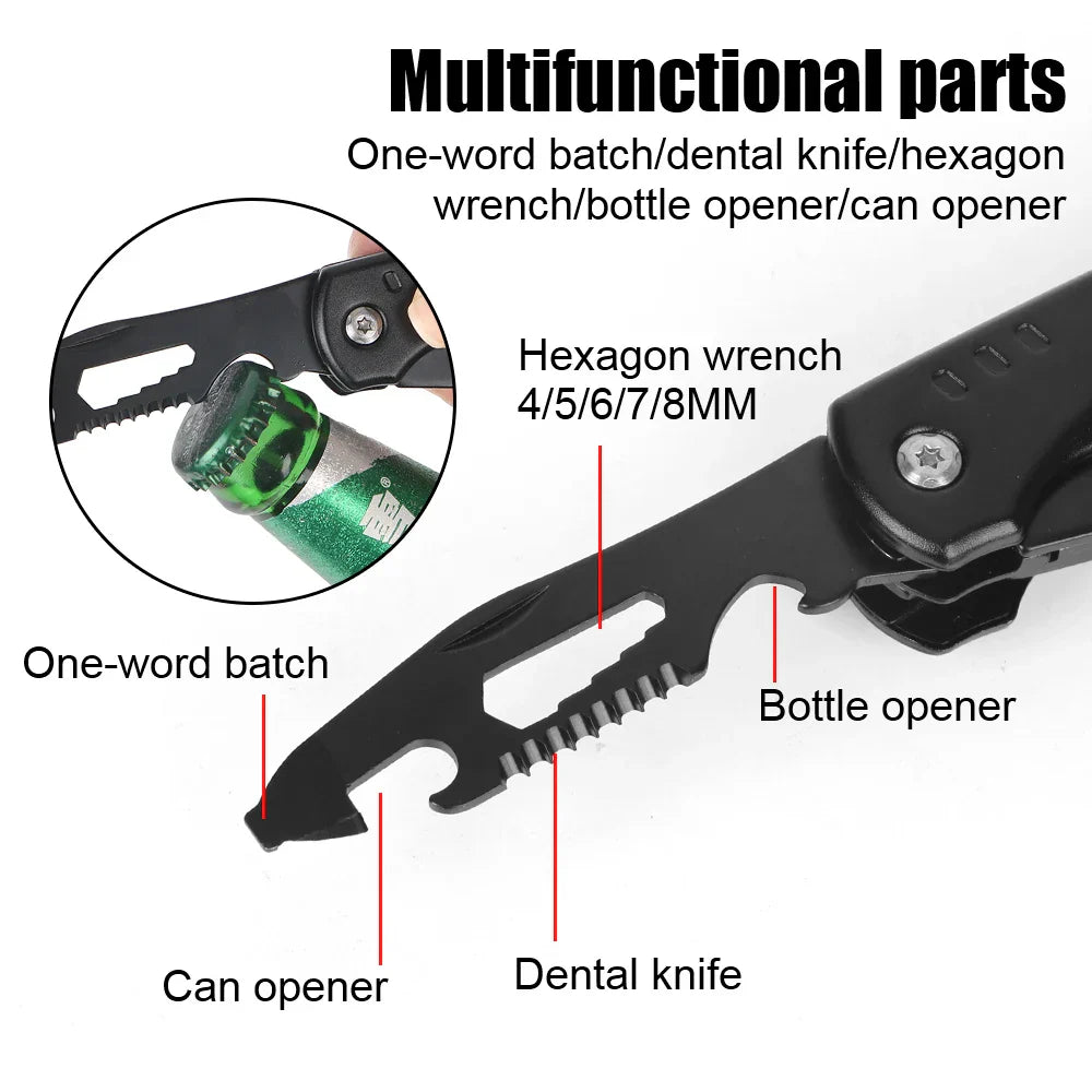 Multifunktionszange mit klappbarem Nagelhammer