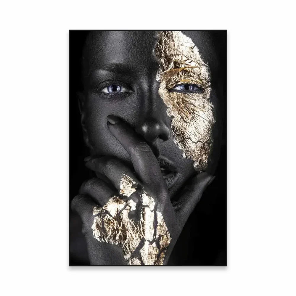 Golden Girl Fashion Wandkunst Fine Art Leinwanddrucke Moderne Abstrakte Porträtbilder Für Wohnzimmer Schlafzimmer Boutique Salon Kunstdekoration | Karnz