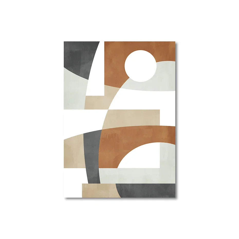 Geometrische abstrakte Farbblock-Wandkunst Feine Kunst Leinwanddrucke Neutrale Farben Bilder Für Wohnzimmer Esszimmer Home Office Dekor | Karnz