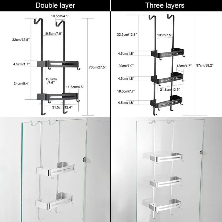 Sleek Duschnagelfreies Dual-Layer-Organizer-Regal