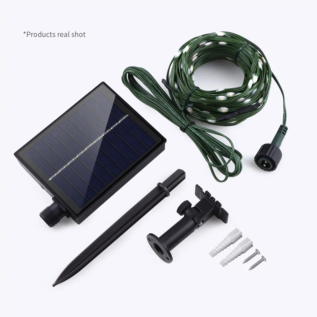 Karnz | Solar Lichterkette 100M LumiSol ProLine | 8 Modi | IP65 wasserdicht | Extra helle LEDs | Fernbedienung & schnelles Laden | Für Garten, Hochzeit & Weihnachten