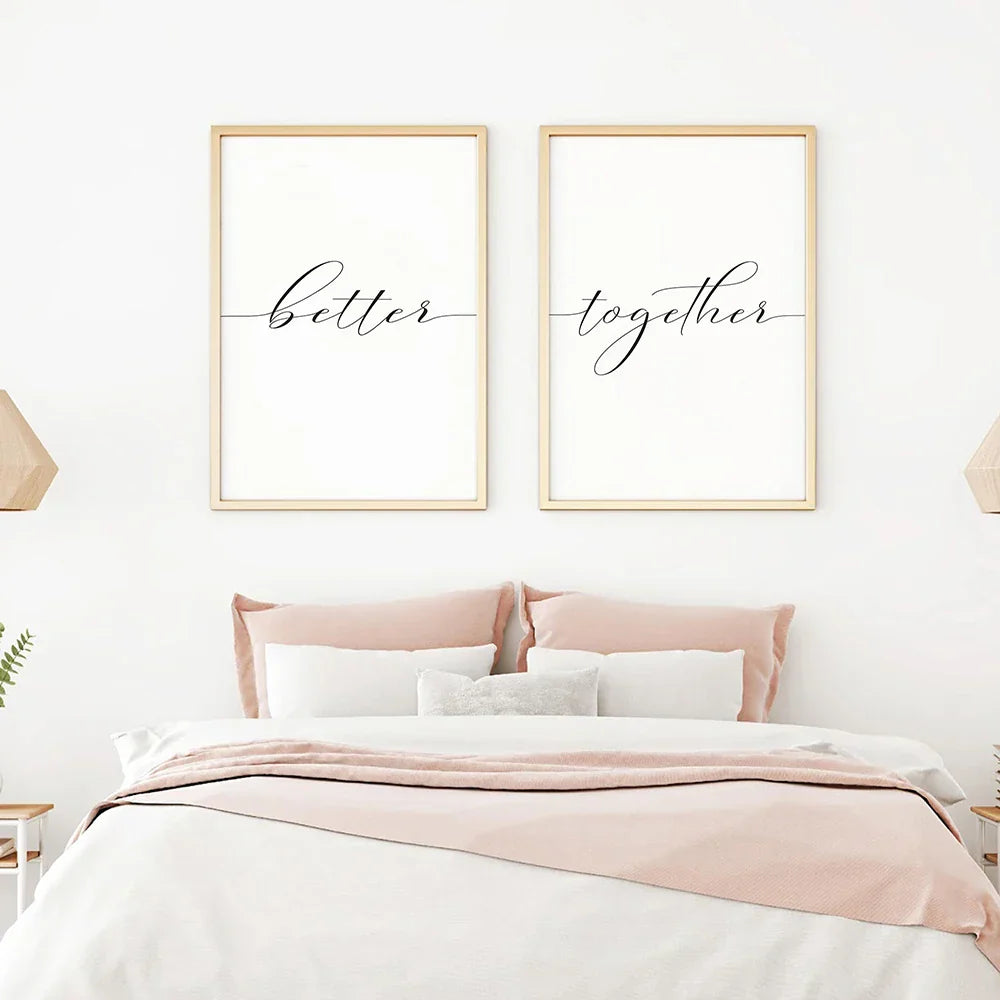 Lovers Zitat Wandkunst Schwarz Weiß Minimalistisch Typografische Poster Feine Kunst Leinwanddrucke Bild Für Schlafzimmer Wohnzimmer Kunst Dekor | Karnz