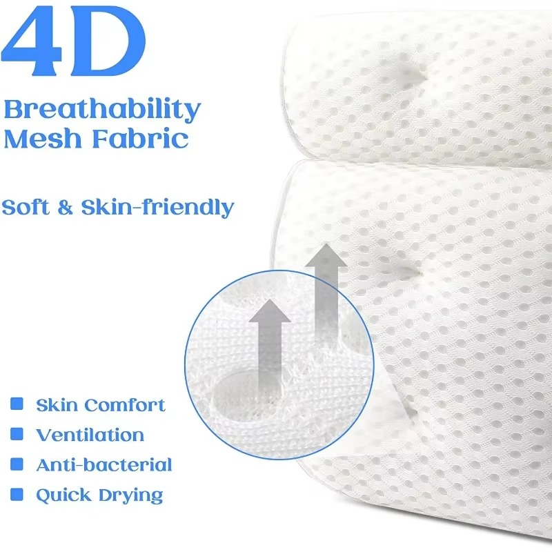 Luxuriöses Badewannen-Spa-Kissen mit Air-Mesh-Technologie zur Unterstützung von Nacken, Kopf und Rücken