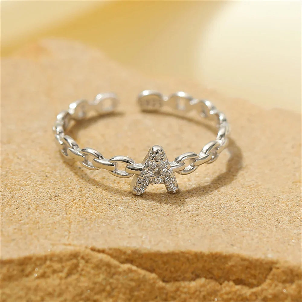 Karnz | Zierlicher Diamant Buchstaben Initialring