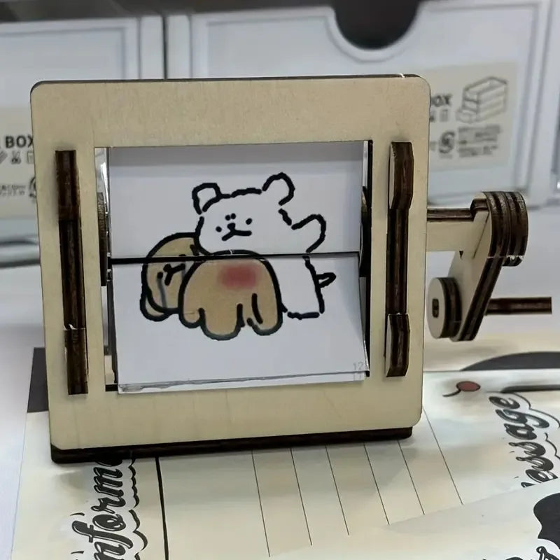 DIY Holz Handkurbel-Animationsmaschine Desktop-Dekor-Kit | Karnz
