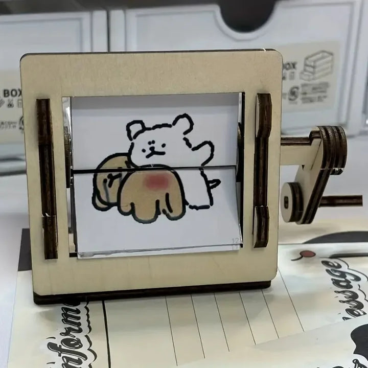 DIY Holz Handkurbel-Animationsmaschine Desktop-Dekor-Kit | Karnz