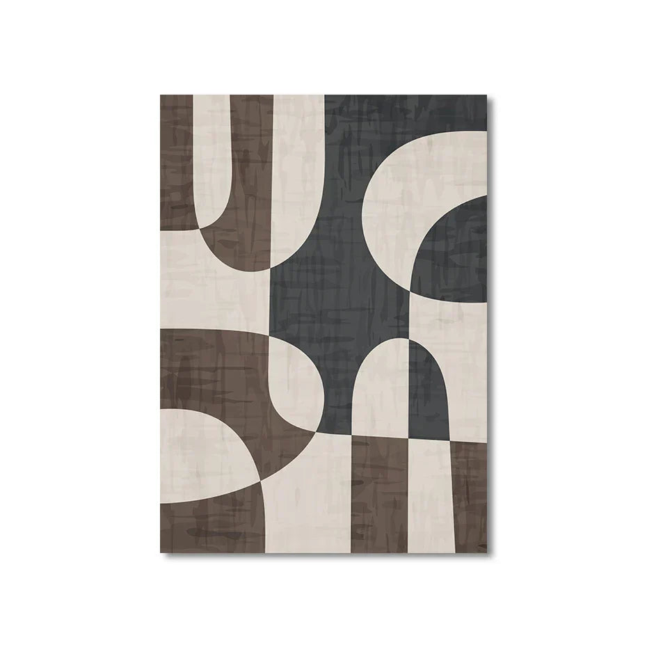 Moderne Geometrische Braune Beige Abstrakte Wandkunst Feine Kunst Leinwanddrucke Bilder Für Wohnzimmer Schlafzimmer Zeitgenössische Innenraumdekoration | Karnz