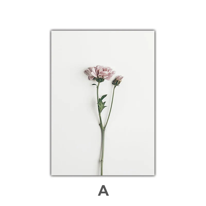 Minimalistische Pinke Florale Botanische Wandkunst Feine Kunstleinwanddrucke Posten Elegante Bilder Für Nordic Wohnzimmer Esszimmer Schlafzimmer Kunst Dekor | Karnz