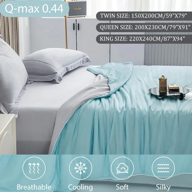 Air Condition Sommerdecke — Pure Color Eis-Seide Kühlende Decke, Leicht & Glatt Twin/Kingsize Bettdecke | Karnz